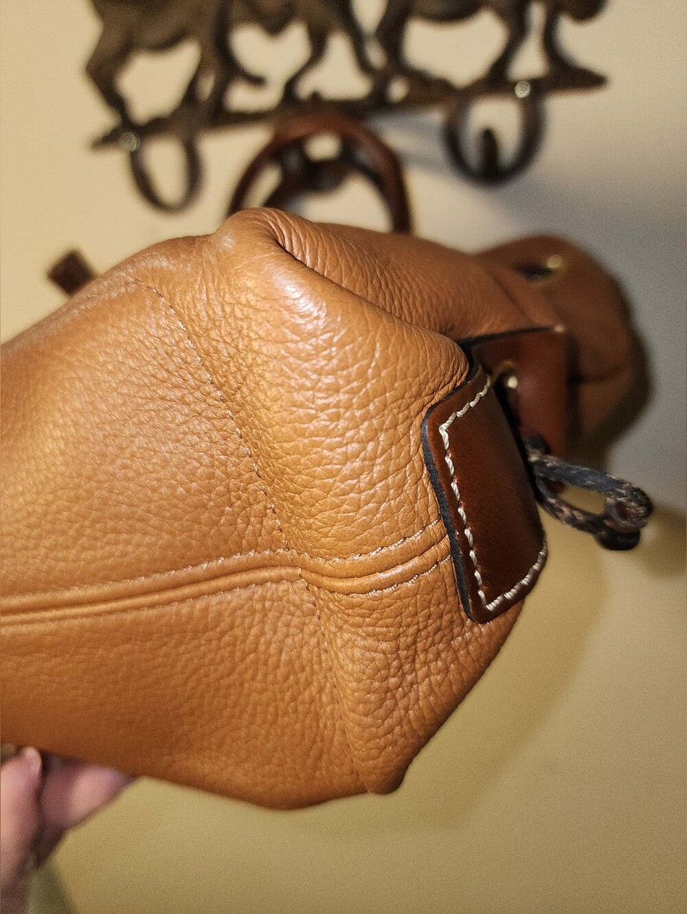 Dooney And Bourke Brown Pebbled Leather Satchel Tassels Crossbody - Picture 6 of 8